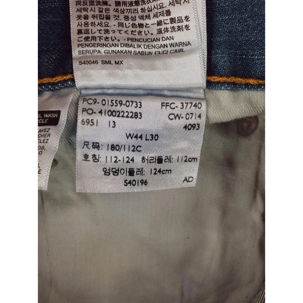 Levis 559 Jeans Mens 44x30 Blue Straight Leg Relaxed Fit Denim Medium Wash Pants